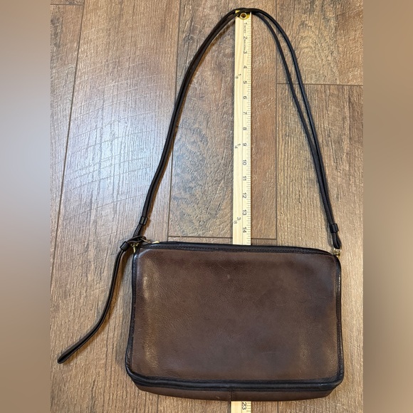 Vintage 70's Coach Leatherware Brown Clutch Double Shoulder Strap Talon Zip - Picture 8 of 11